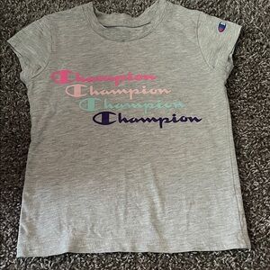 Champion Kids Gray Tee with Colorful Logo
